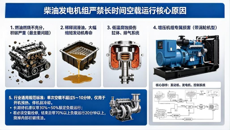 <strong>柴油發(fā)電機(jī)組嚴(yán)禁長(zhǎng)時(shí)間空載運(yùn)行的原因</strong>